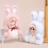 Cute Rabbit Vinyl Dolls Key Chains Plush Stuffed Soft Keyring Backpack Pendants Decoration Toys Gifts
