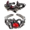 Fashionable Sun/Moon Themed Ring with Liquid Shine Unique Adjustable Fit Finger Band Couple Accessory