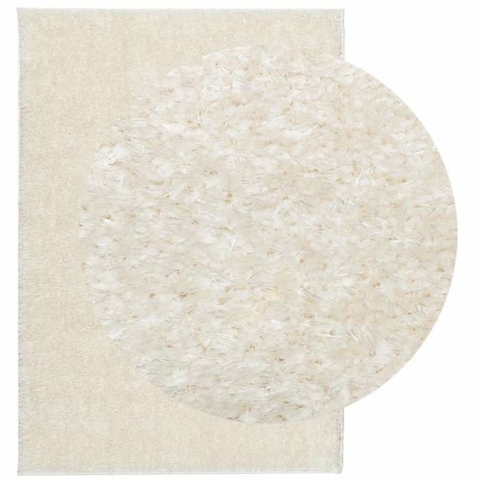 VidaXL Shaggy Rug Shiny Look, Floor Carpet, Area Rug, Rug for Living Room Office Bedroom, Modern, Cream 375664