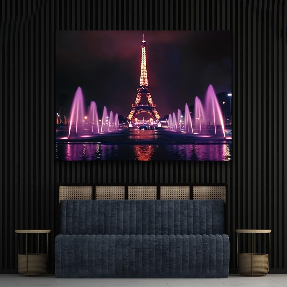 1 Piece of Eiffel Tower Paris Night View Wall Decoration Made of Polyester Suitable As a Background for Weddings and Parties