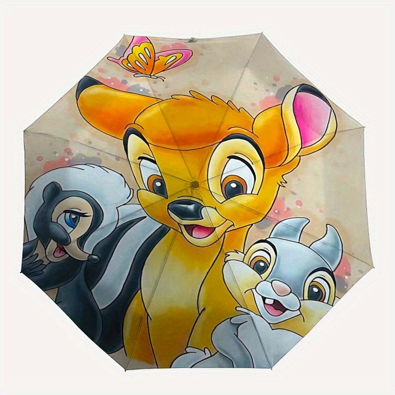 Bambi, Thumper Automatic Opening and Closing Umbrella - 8 Ribs Portable Folding Umbrella with Plastic Handle, Suitable for Leisure and Hallo