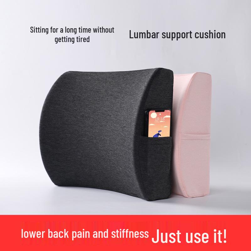 

Memory Foam Lumbar Support Cushion - Car & Office Chair Back Pillow 32*11.5*30cm with Strap зелений