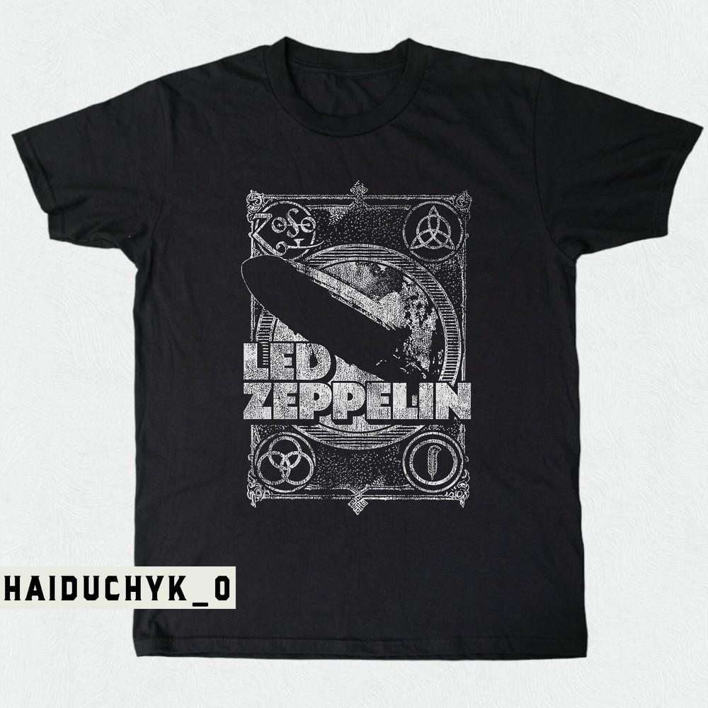 Led-Zeppelin Ретро Унисекс Черная Футболка Размер S-5XL Унисекс Футболка M