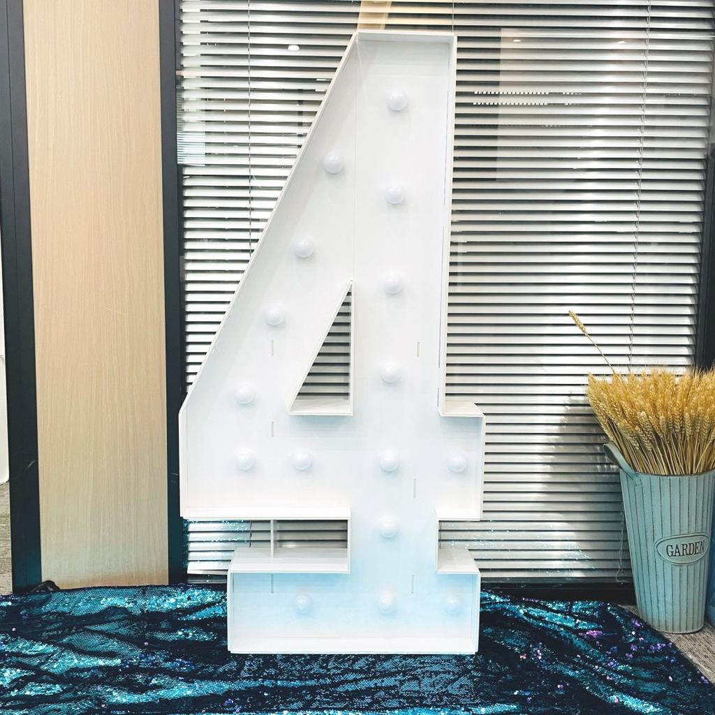 1PC 120cm Marquee Light Numbers Lighting Number KT Panel-White LED Light-Up Decor for Birthdays,Anniversaries & Graduations,LED Party Decor