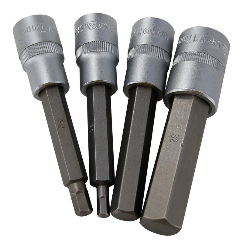 YATO Hex Socket Set: Long Hexagonal Electric Wrench Screwdriver Attachment