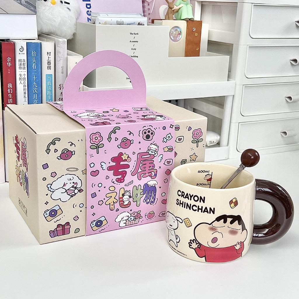 Ceramiczny kubek Crayon Xiaoxin dla chłopców i dziewczynek prezent urodzinowy kubek dla pary dziewczyna praktyczna pamiątka pudełko prezentowe