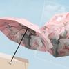 Umbrelă de protecție solară Umbrelă de protecție solară cu imprimeu floral pe două fețe Umbrelă portabilă, rezistentă la apă, rezistentă la vânt, umbrelă pliabilă de ploaie