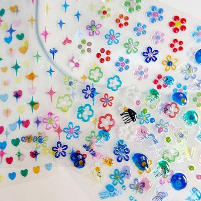 3D Jelly Nail Stickers Ice Transparent Cute Kawaii Jellyfish Nail Art Decals Ins Style Ocean Theme Scrapbooking Children Toy