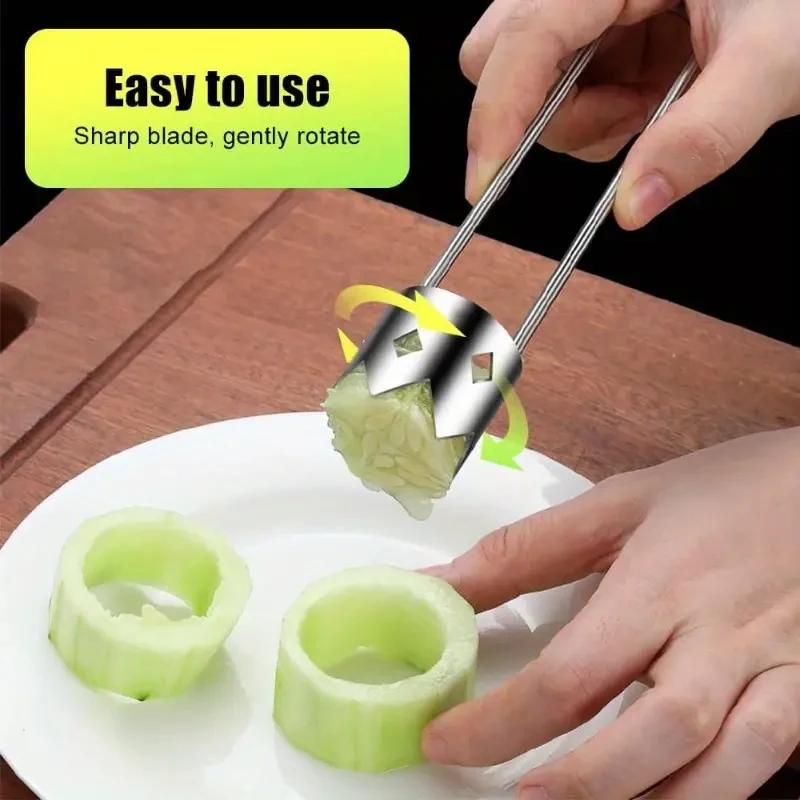 Pepper Corer Color Pepper Core Knife Stainless Steel  Seed Removing Tool Portable Kitchen Utensil Fruit Vegetable Coring Tool