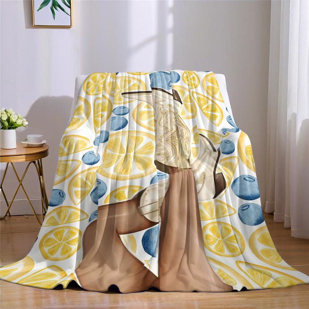 Boots with Citrus Flannel Blanket Warm Soft Halloween Christmas Couch Warm Cozy Decorative Decor Gift for All Season