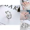 Multi-ring Rotating S925 Tai Silver Index Ring Flower Pattern Lucky Charm Korean Style Fashionable Gift For Friends Trendy Hand Jewelry