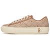 MLB Playball Letter Combination Lace-Up Non-Slip Wear-Resistant Low-Top Canvas Shoes Unisex Sneakers Brown Beige 3ACVPRM3N-43BGS