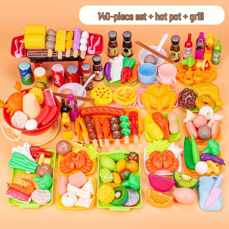Kids' Pretend Play BBQ Set: Grilled Meat & Skewers Kitchen Toy