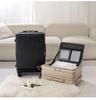 Side-Opening Expandable Luggage Set: Includes Large 24-Inch Suitcase with 20-Inch Carry-On, Silent Universal Wheels, and Trolley Attachment.