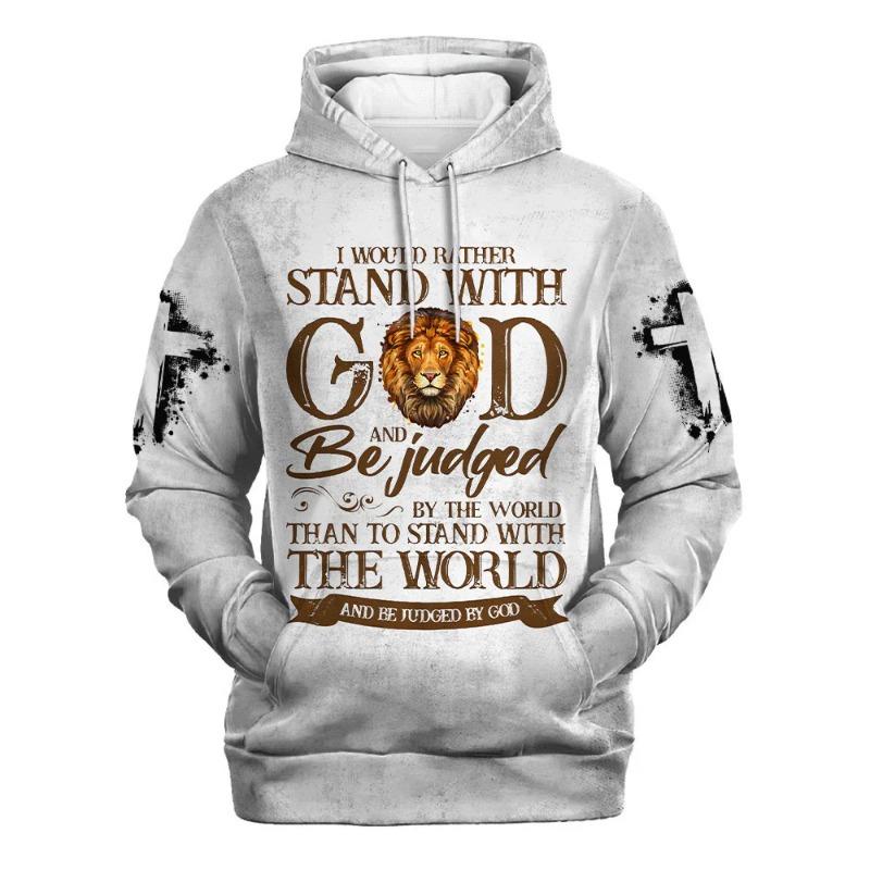 Spring And Autumn God Jesus Graphic Pullovers Animal Lion Printed Hooded Hoodies Sports