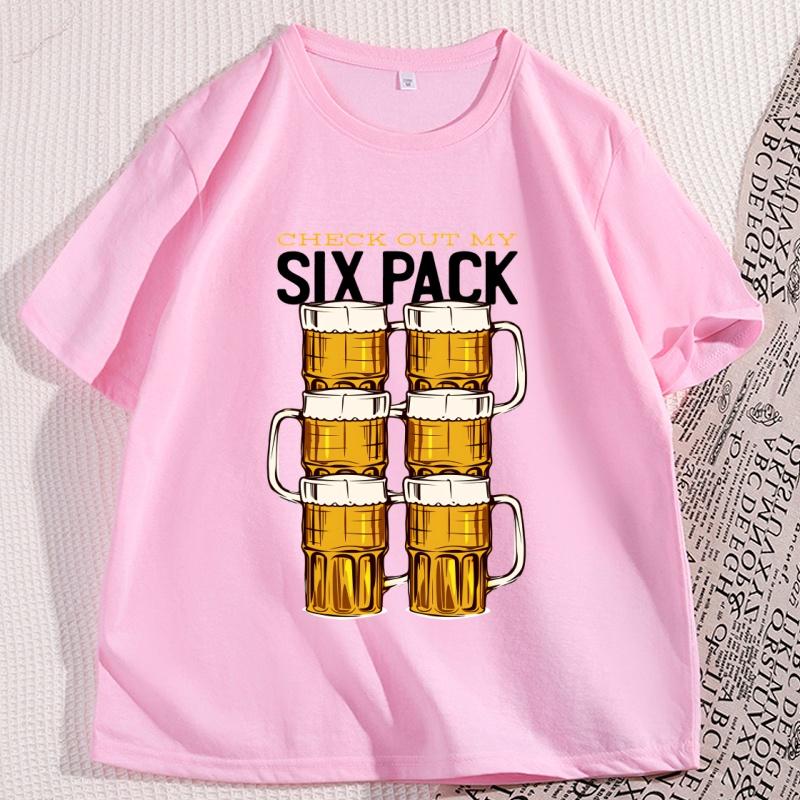 Check Out My Six Pack Tshirt Funny Beer Drinking Tshirt Casual O Neck Cotton Short Sleeve T Shirt Streetwear Mens Clothing