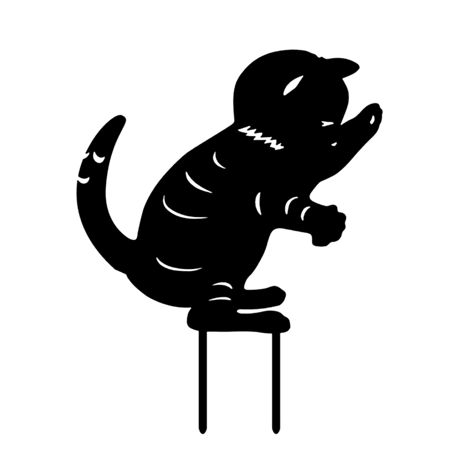 

Metal Cat Silhouette Garden Decorative Stakes Outdoor Garden Decor Household Silhouette Stake For Outdoor Yards Gard Decorations