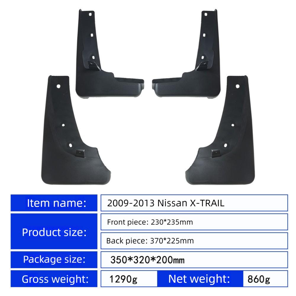 Forskjermer Bakskjermer For Nissan X-Trail 2009-2013 Sprutbeskyttere Mudflap Skjermer Skjerm 2009 2010 2011 2012 Sett Støpte Bilskjermer