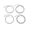 4Pcs/Set Vintage Silver Color Twisted NK Chain Bracelets for Men Goth Cuban Adjustable Link Charm Bangles Couple Hand Jewelry
