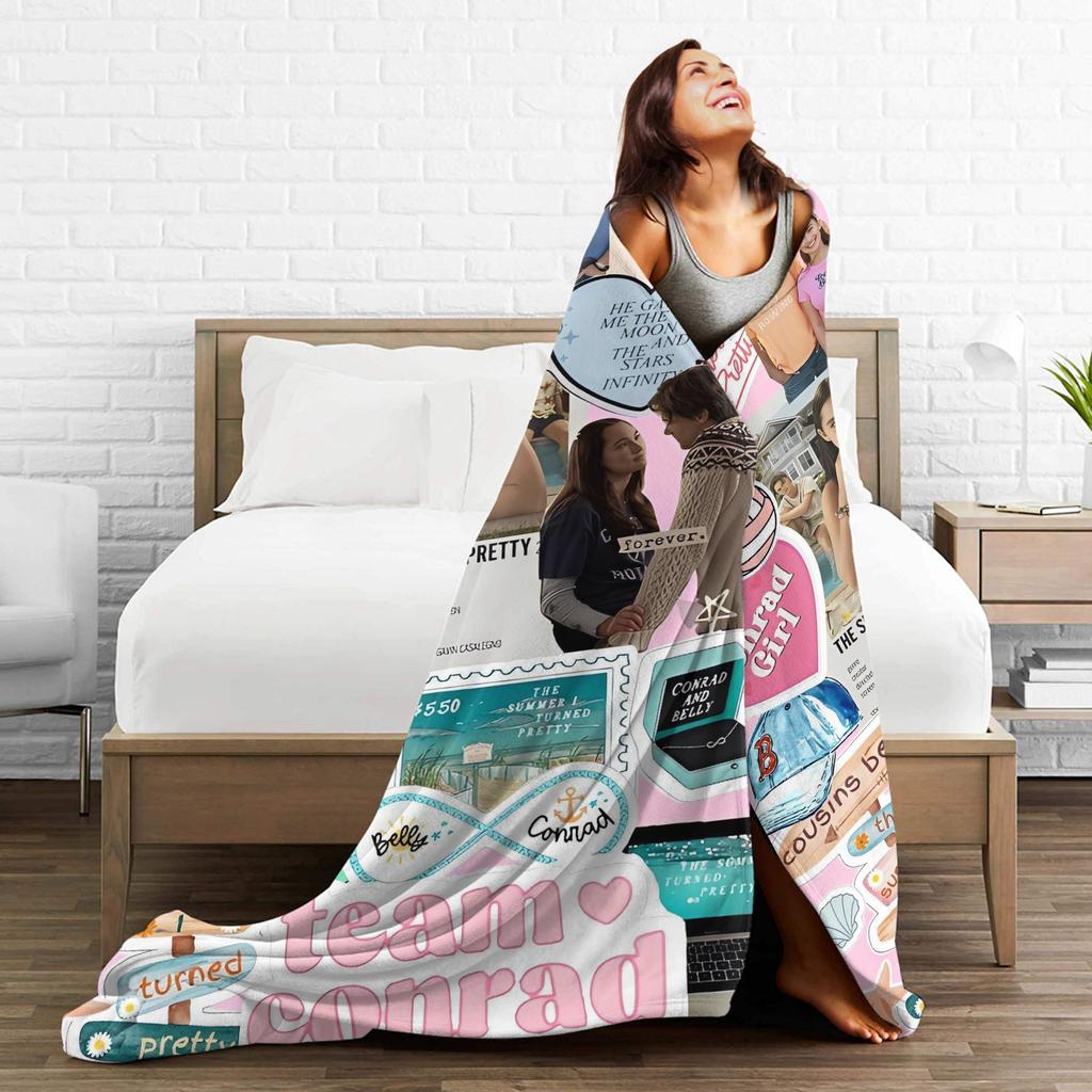 TSITP Plush Blanket Students The Summer I Turned Pretty Flannel Throw Blanket For Living Room Warm Soft Quality Bedspread