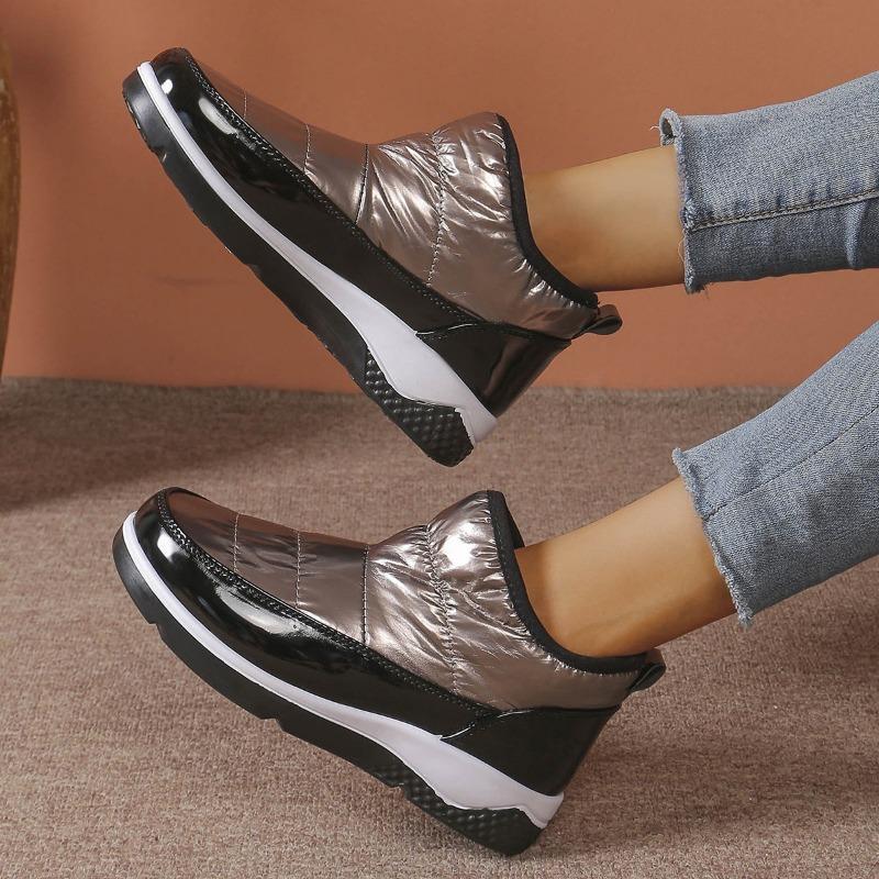 Nouveau Style de Bottes de Neige, Toile, Polaire, Épaissies, Chaudes, Bottes pour Femmes Grandes Tailles et Chaussures en Coton