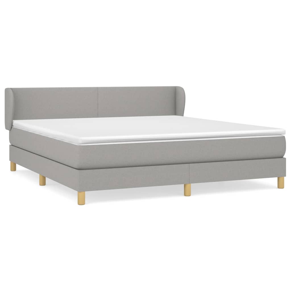 Vidaxl Letto Continentale Con Materasso, Grigio Chiaro, Tessuto 160X200 Cm