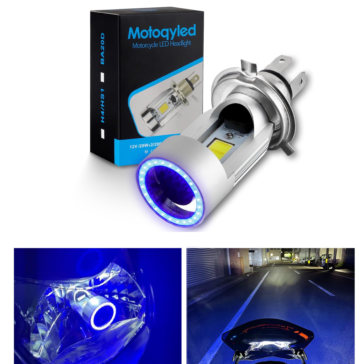 

Koongloong H4 Светодиодная фара для велосипеда H4 HS1 Ближний/Дальний свет DC Универсальная светодиодная лампа Белый белый