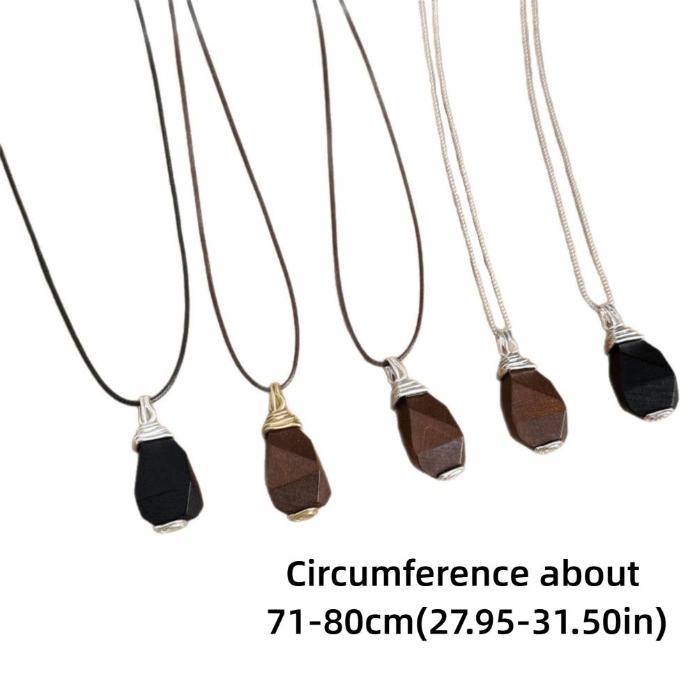 Wood Drop Pendant Jewelry Necklace Alloy Chain White Pearl Necklace Pearl Sweater Chain Gifts