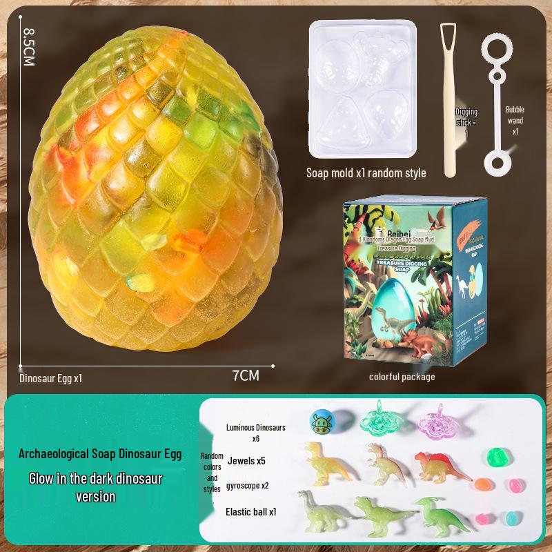 DIY Rainbow Soap Dinosaur Egg Excavation Toy: Children s Treasure Hunt Fossil & Gem Digging Kit