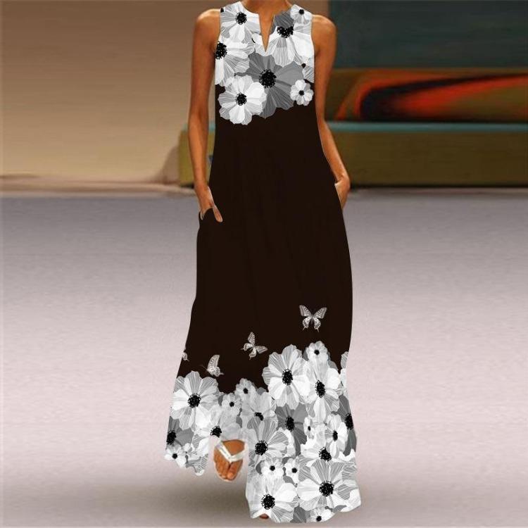 Women's Fashion Summer Spring Casual Sleeveless V-Neck Dresses