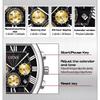 Men's Business Leisure Watch Date Chronograph Steel Quartz Wristwatches Strip Zinc Alloy Case Tempered Glass Mirror