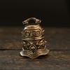 Brass Double Dragon Bell, Retro, Vintage, Car Key Bag Pendant, Handmade Rope, Craftsmanship, Five Emperor Money Accessory