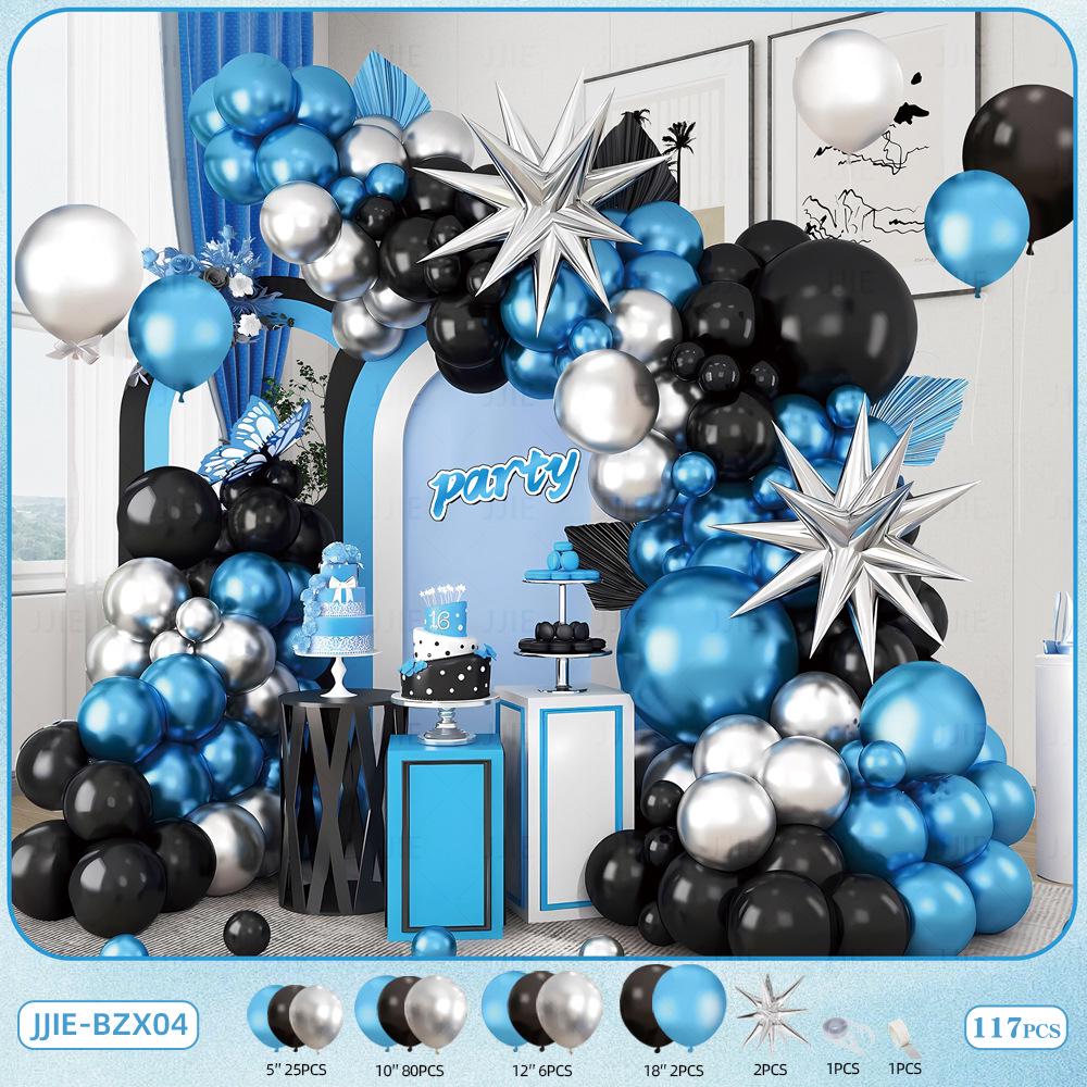 Elegant Red, Black & Gold Balloon Chain Set for Celebrations: Birthday, Graduation, Wedding