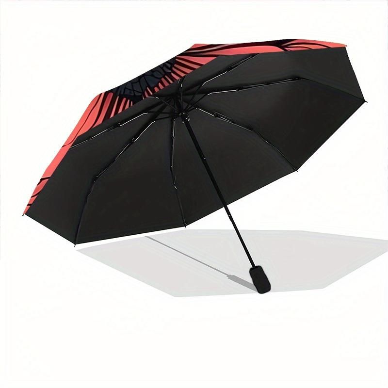 1pc Floral Pattern Automatic Open/close Folding Compact Umbrella, 8-Rib Sturdy Canopy, Lightweight Portable, Everyday Use, Gift, Outdoor Umbrella, Tra