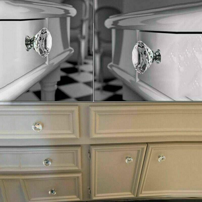 Luxurious 30mm Clear Crystal Drawer Knob For Cupboards And Wardrobes 1 Piece