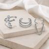 Ear Cuffs for Women, 3pcs Round Zircon Cartilage Clips, Tassel Chain No Piercing Minimalist Jewelry