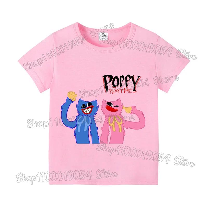 Game Pop-py Playing Time Children T Shirt W-Huggy Girl Boy Short Sleeve Tee Shirt Cartoon Baby Clothes Kids Summer Cotton Tops