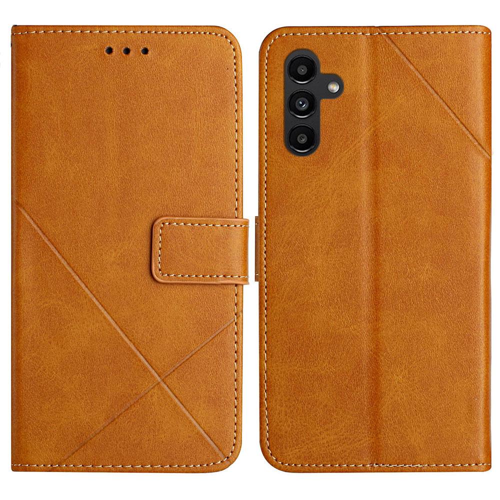 For Samsung Galaxy A17 5G Case Line Pattern Wallet Leather Phone Cover with Wrist Strap