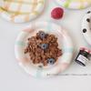 INS Wind High Beauty Stripe Wave Dot Under Glaze Ceramic Plate Dudu Dessert Plate Korean Breakfast Set VLOG Plate Dinner Set