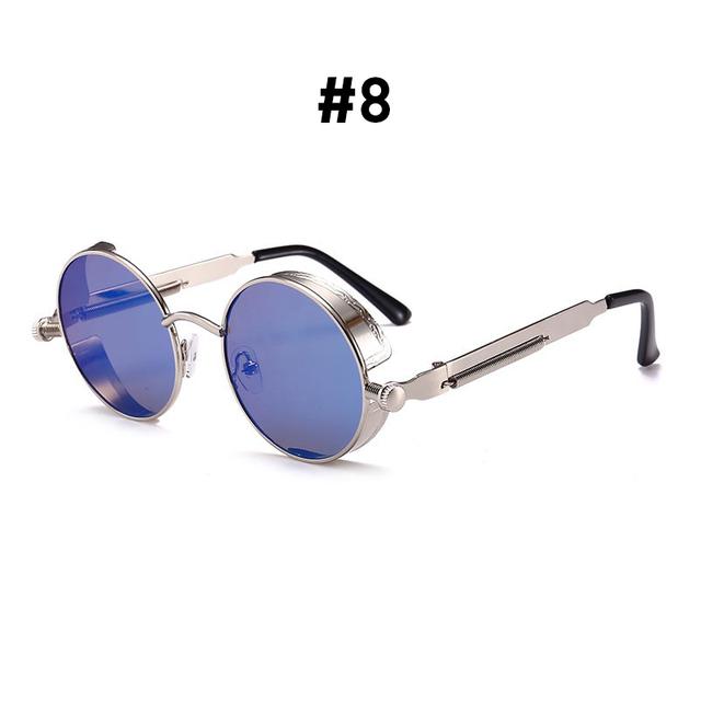 Модные круглые готические солнцезащитные очки в стиле стимпанк в стиле ретро — винтажные — фото 13