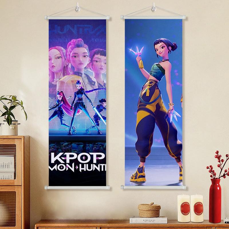 K-Pop Dämonenjägerin Hängebild Anime KPop Krieger Wandposter Rumi Mira Zoey Rollbilder Bilder Wanddeko