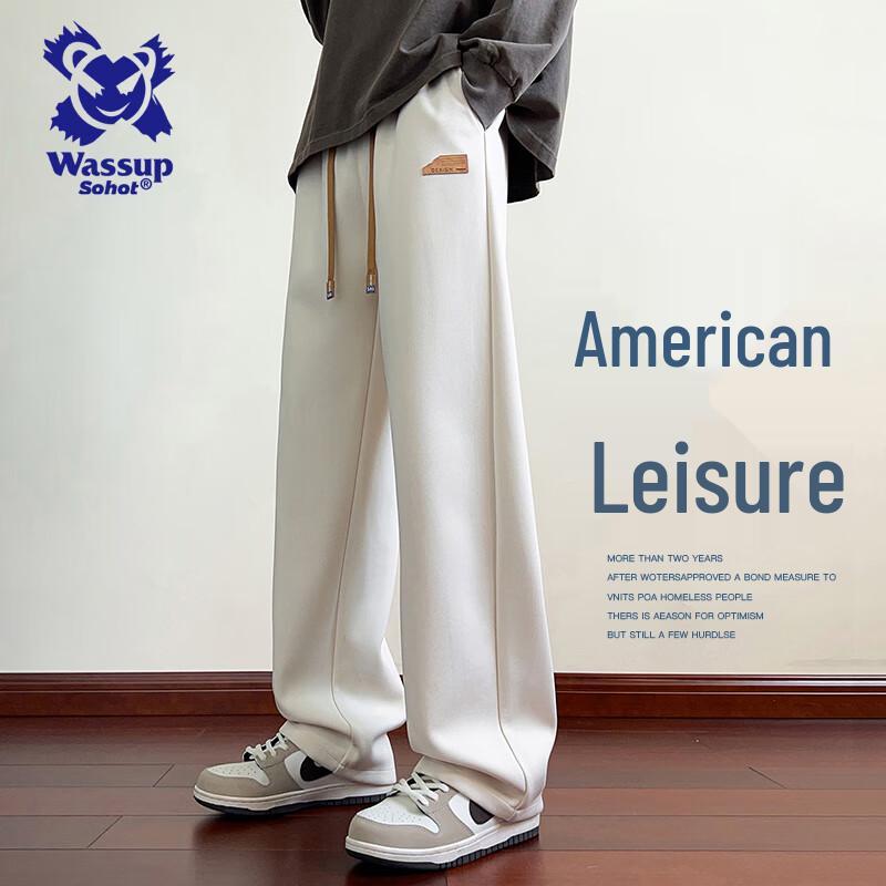 

Wassup Sohot Men s Casual Loose Straight Leg Trousers L