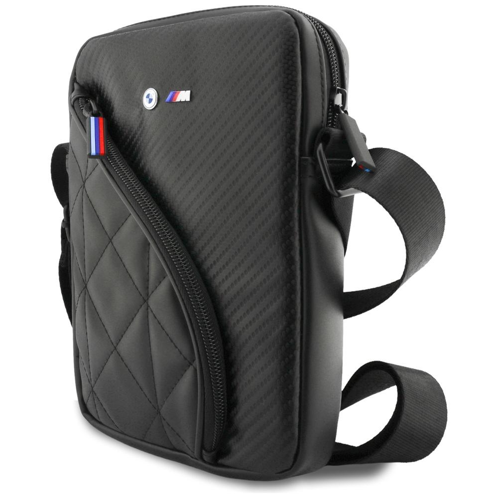 BMW Carbon Pockets & Metal Logo 8" Bag Black