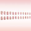 24Pcs Square Fake Nail Press On Nail Artificial Nail False Nail Glues On Nail with Flower Designs French Nail Tips
