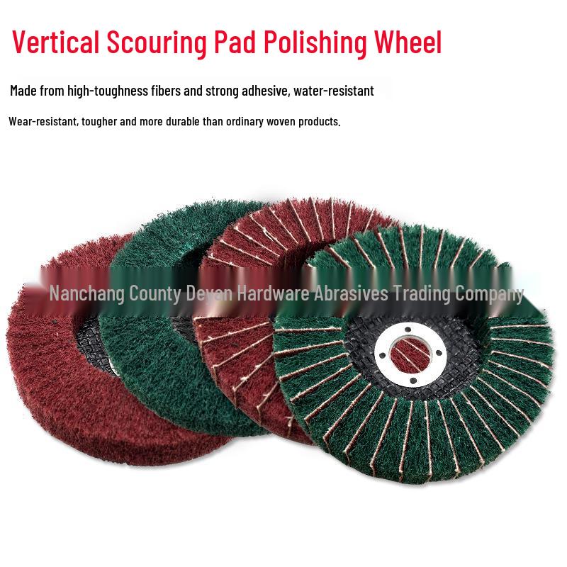 4-Inch Vertical Scouring Pad Wheel for Angle Grinders - Sanding, Polishing & Metal Finishing