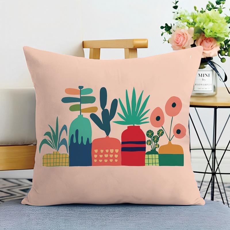 Creative Geometric Print Decorative Pillowcase Bedroom Living Room Square Cushion Pillowcase
