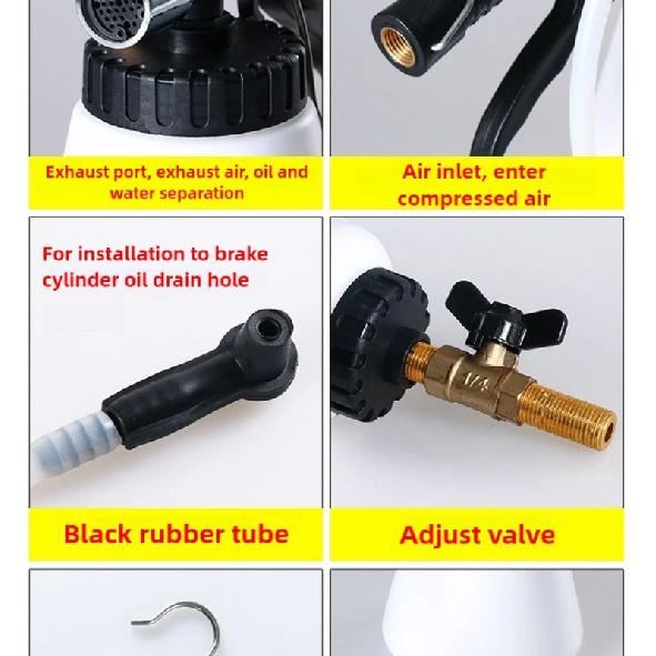 1 Set Car Brake Bleeder Hydraulic Pumping Fluid Pump Kit Oil Change Purge Tank Tubes Repair Tool Truck Motorcycle Accessories