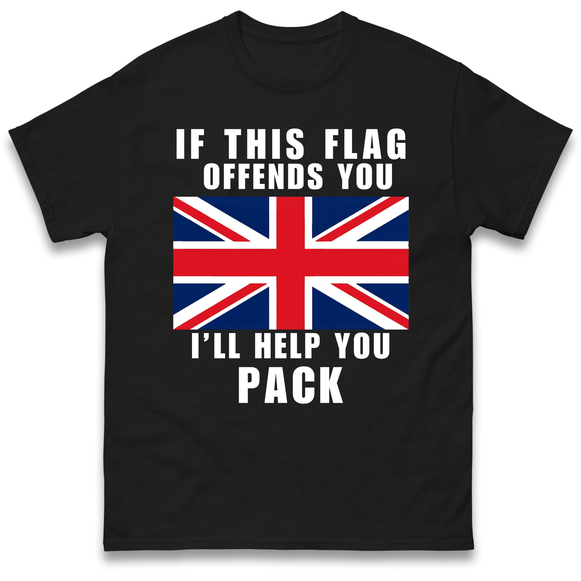 If This Flag Offends You I ll Help You Pack T-Shirt Tshirt Mens Womens Tops Unisex Tees 100% Cotton S