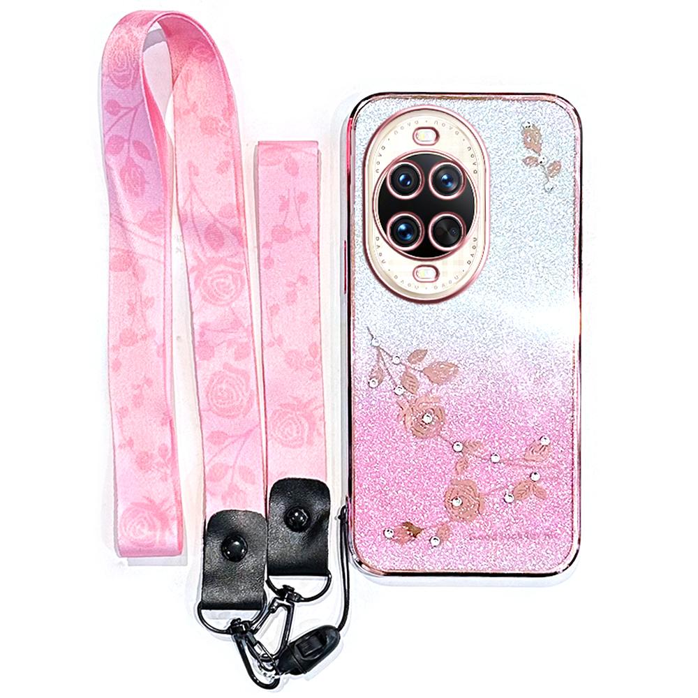 KADEM For Huawei Nova 14 Ultra 5G Case Flower Pattern TPU Gradient Phone Cover with Lanyards
