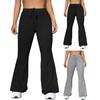 Pantaloni da donna Pantaloni sportivi con coulisse Vita elastica Tasche in tinta unita Pantaloni lunghi per yoga fitness elasticizzati a tutta lunghezza